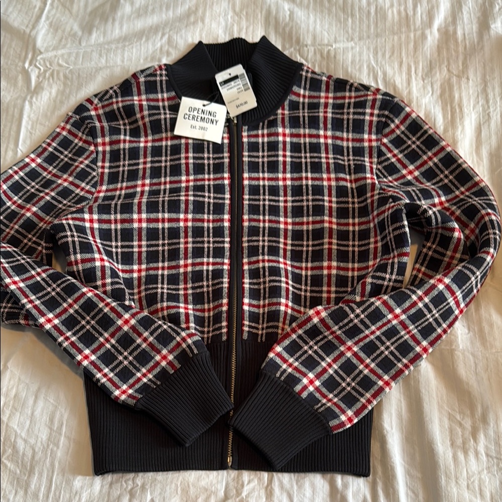 Opening Ceremony Women's Plaid Jacket - Black and Red